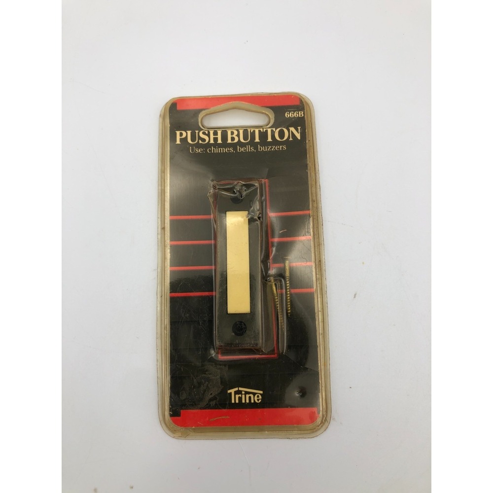 Vintage Trine Push button Doorbell #666W (new, sealed) 1986 NOS